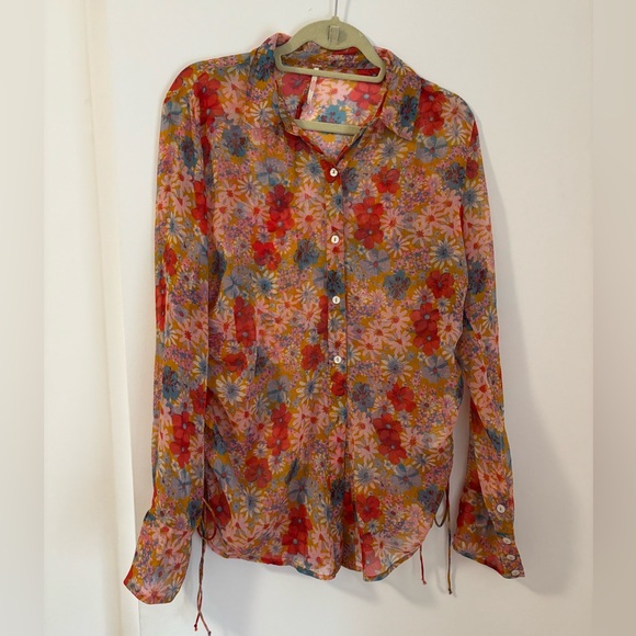 Free People Sheer Floral Blouse - Picture 2 of 3